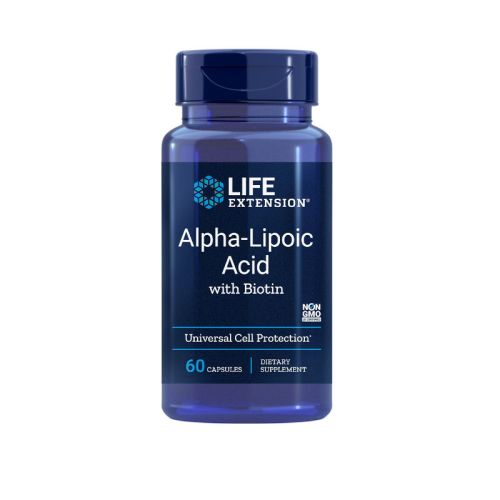 Life Extension - Alfa-lipoična kislina z biotinom, 250 mg, 60 kapsul