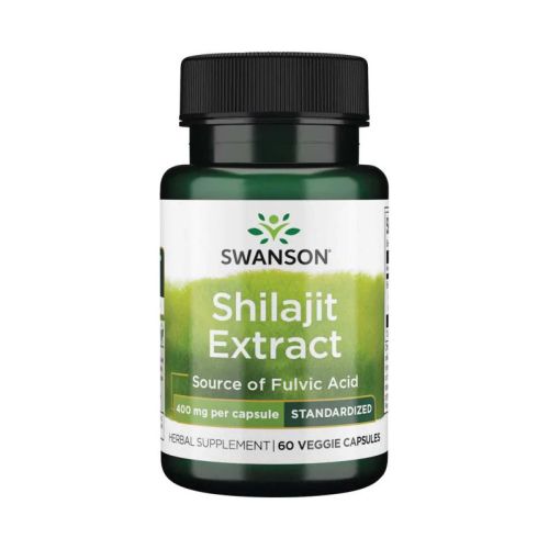 Swanson Shilajit (mumijo) ekstrakt 400 mg – 60 rastlinskih kapsul, standardiziranih na 5 % fulvic kisline