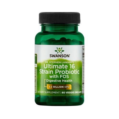 Swanson 16-Strain Probiotic z FOS – 60 veganskih kapsul