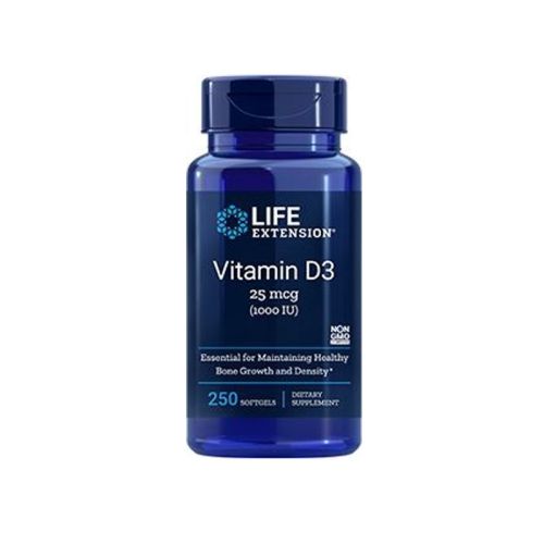 Life Extension - Vitamin D3, 1000 I.E., 250 mehkih kapsul