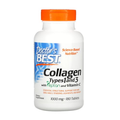 Doctor's Best Kolagen tip 1 in 3 s peptanom in vitaminom C, 1000mg, 180 tablet