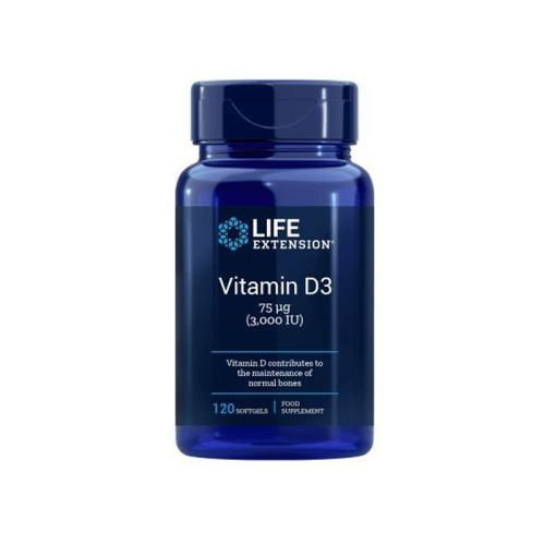 Life Extension - Vitamin D3, 3000 I.E., 120 mehkih kapsul